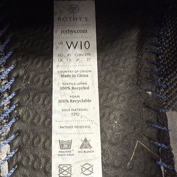 Rothys The Sneaker Womens Shoes Size 10 Grey Knit Slip On Comfort Casual Shoes - Picture 10 of 10